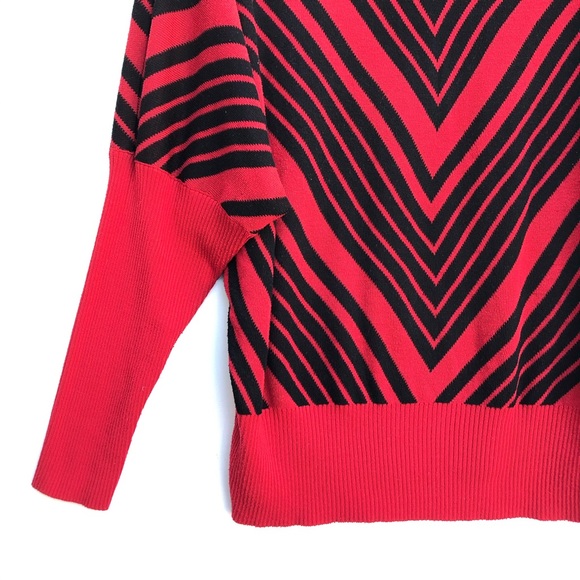 Jon & Anna Red Chevron Striped Dolman Sweater 2X - Picture 4 of 7